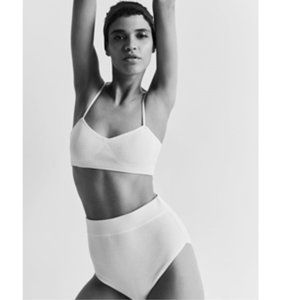 NEW Zara Limited Addition Ribbed Set in Cream